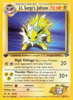 Lt. Surge's Jolteon (Gym Challenge 28/132)