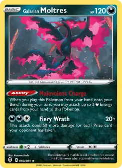 Galarian Moltres (Evolving Skies 93/203)