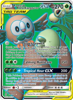 Rowlet & Alolan Exeggutor GX (Unified Minds 214/236)