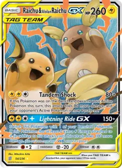 Raichu & Alolan Raichu GX (Unified Minds 54/236)
