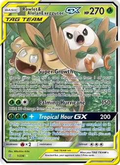 Rowlet & Alolan Exeggutor GX (Unified Minds 1/236)