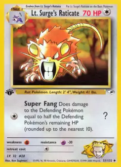 Lt. Surge's Raticate (Gym Heroes 51/132)