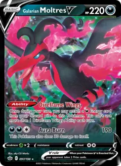 Galarian Moltres V (Chilling Reign 97/198)