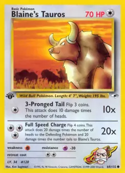Blaine's Tauros (Gym Heroes 64/132)