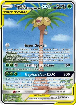 Rowlet & Alolan Exeggutor GX (Unified Minds 215/236)
