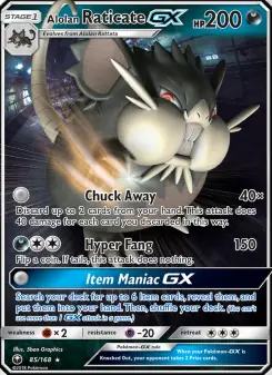 Alolan Raticate GX (Celestial Storm 85/168)